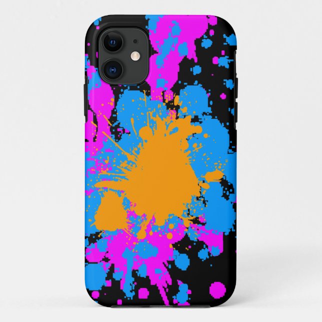 Corey Tiger 80s Neon Paint Spaltter Case-Mate iPhone Case (Back)