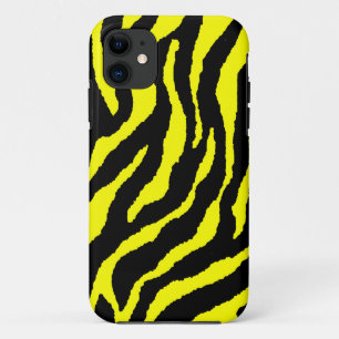Corey Tiger 80s Neon Tiger Stripes (Yellow) iPhone 11 Case