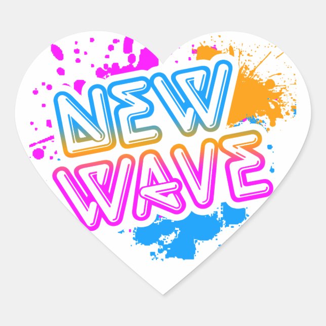 Corey Tiger 80s New Wave Neon Splatter Heart Sticker (Front)