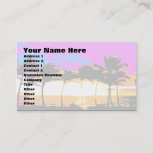 Corey Tiger 80s Palm Trees Sunset Business Card