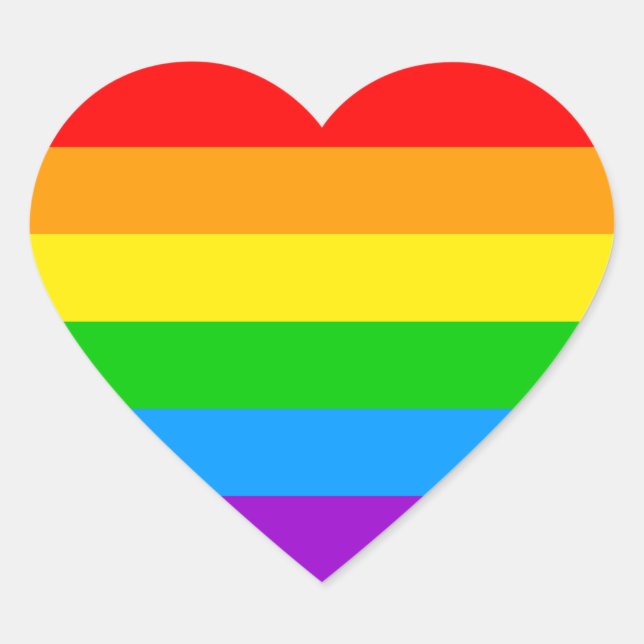 Corey Tiger 80s Rainbow Heart Sticker (Front)