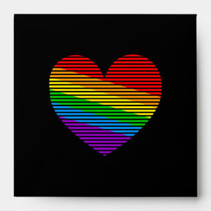 Corey Tiger 80s Rainbow Stripe Heart Envelopes