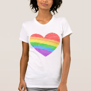 Corey Tiger 80s Rainbow Stripe Heart Shirt