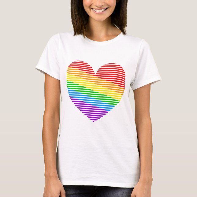 Corey Tiger 80s Rainbow Stripe Heart Tank Top (Front)