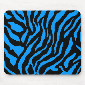 COREY TIGER 80's RETRO BLUE BLACK STRIPES Mouse Pad