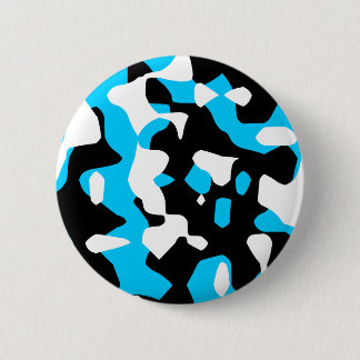 Corey Tiger 80s Retro Blue Camouflage (Camo) 2 Inch Round Button