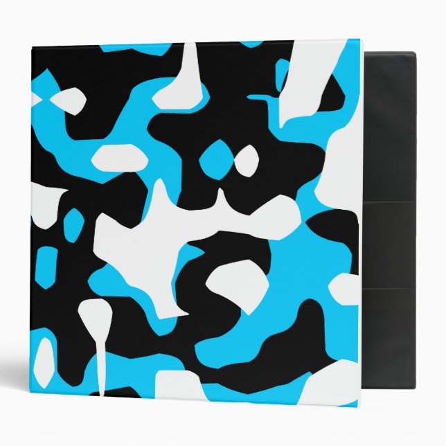 Corey Tiger 80s Retro Blue Camouflage (Camo) Binder (Front/Inside)