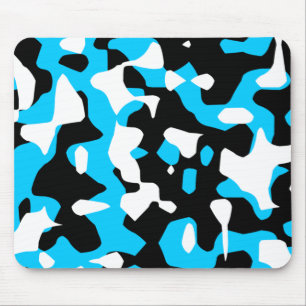 Corey Tiger 80s Retro Blue Camouflage (Camo) Mouse Pad