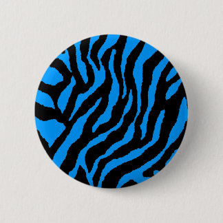 COREY TIGER 80s RETRO BLUE TIGER STRIPES 2 Inch Round Button