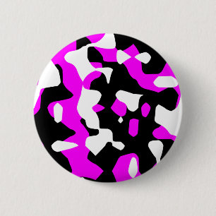 Corey Tiger 80s Retro Hot Pink Camouflage (Camo) 2 Inch Round Button