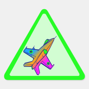 Corey Tiger 80s Retro Jet Fighter Plane Triangle Sticker