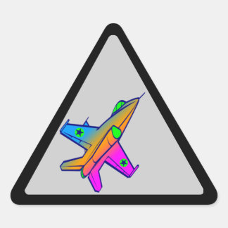 Corey Tiger 80s Retro Jet Fighter Plane Triangle Sticker