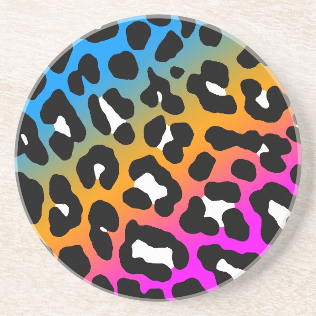 Corey Tiger 80s Retro Leopard Spots Pattern Coaster (Front)