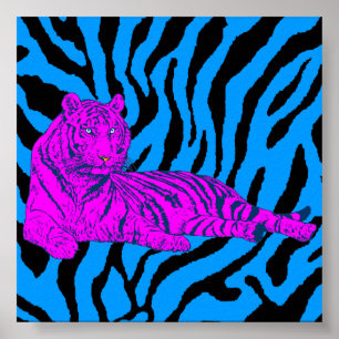 Corey Tiger 80s Retro Lounge Tiger Poster