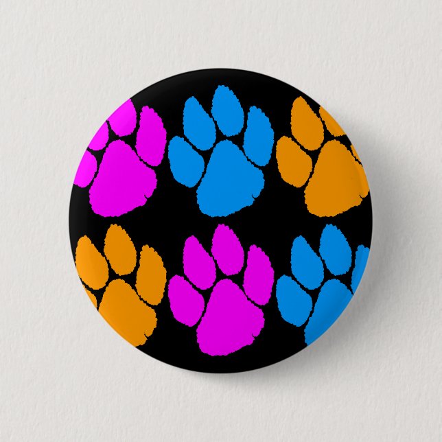 COREY TIGER 80s RETRO MULTICOLOUR TIGER CLAWS 2 Inch Round Button (Front)