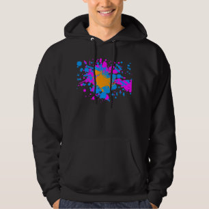 Corey Tiger 80s Retro Paint Splatter (Multicolor) Hoodie