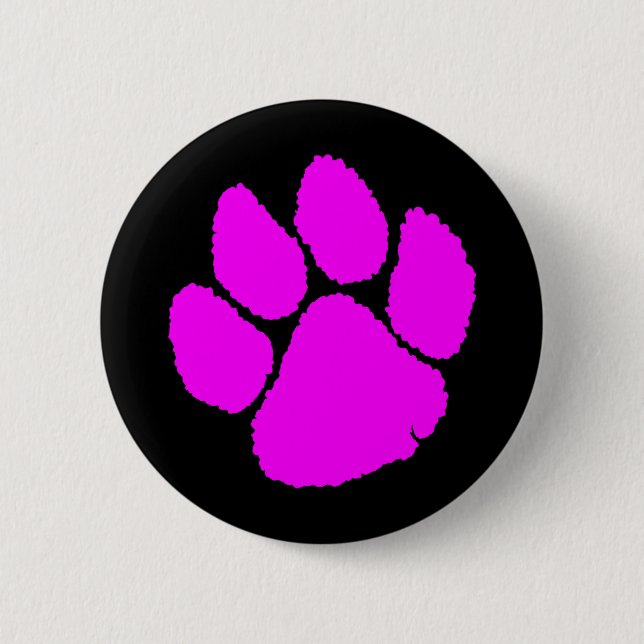 COREY TIGER '80s RETRO PINK TIGER CLAW 2 Inch Round Button (Front)