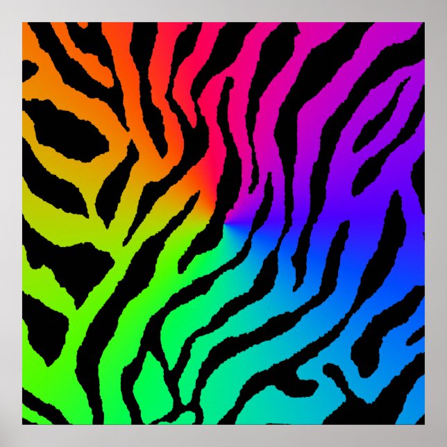 Corey Tiger 80s Retro Tiger Pattern Poster (Front)