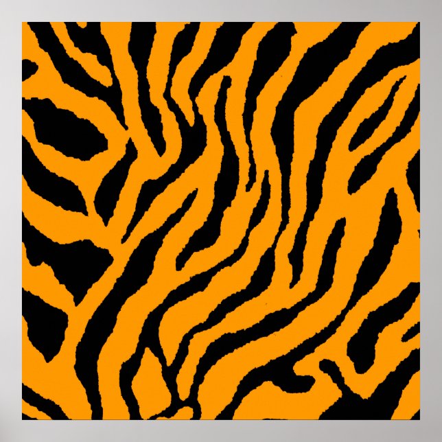 Corey Tiger 80s Retro Tiger Pattern Poster (Front)