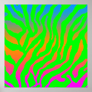 Corey Tiger 80s Retro Tiger Pattern Poster