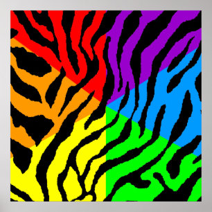 Corey Tiger 80s Retro Tiger Pattern Poster