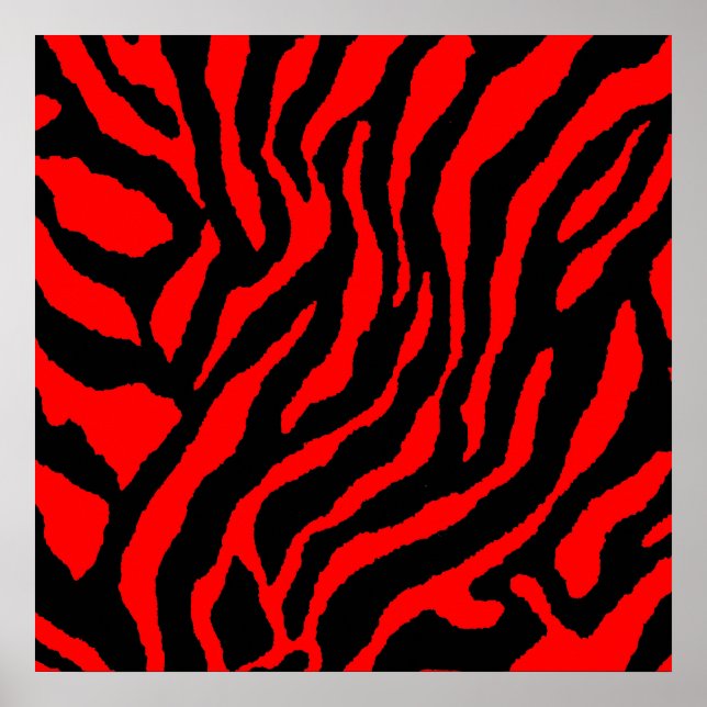 Corey Tiger 80s Retro Tiger Pattern Poster (Front)