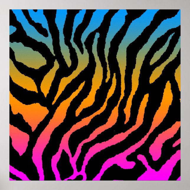 Corey Tiger 80s Retro Tiger Pattern Poster (Front)