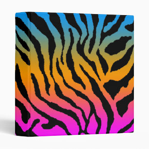 Corey Tiger 80s Retro Tiger-Stripe Colour on Black Binder