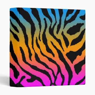 Corey Tiger 80s Retro Tiger-Stripe Colour on Black Binder