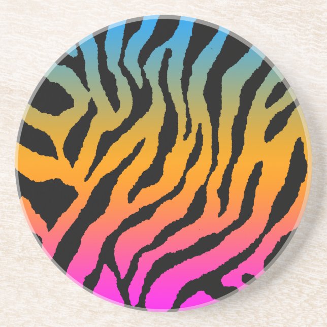 Corey Tiger 80s Retro Tiger Stripes Coaster (Front)