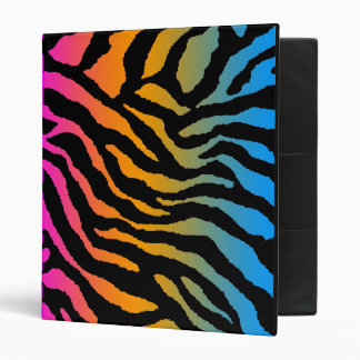 Corey Tiger 80s Retro Vintage Multi Tiger Stripes Binder