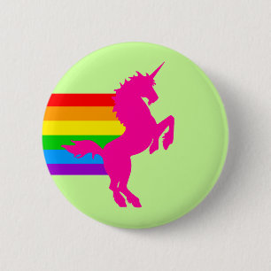 Corey Tiger 80S Retro Vintage Rainbow Unicorn 2 Inch Round Button