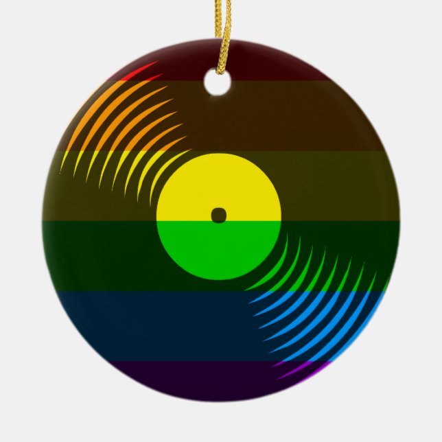 Corey Tiger 80s Retro Vinyl Record Ornament (Front)