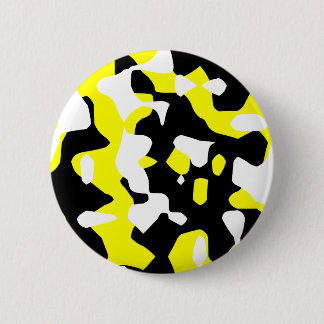 Corey Tiger 80s Retro Yellow Camouflage (Camo) 2 Inch Round Button