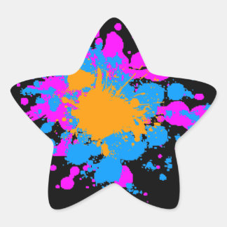 Corey Tiger 80s Splatter Paint Star Sticker
