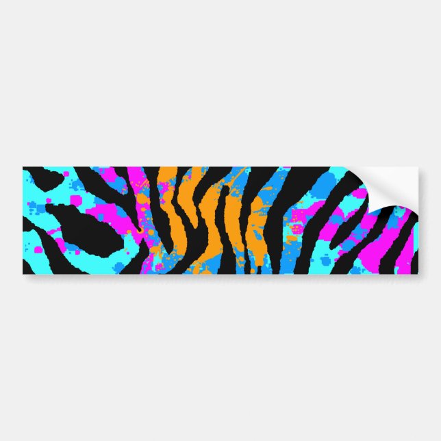 Corey Tiger 80s Splatter Paint Tiger Stripes Bumper Sticker (Front)