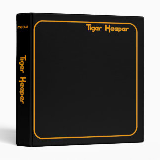 Corey Tiger 80s Style Tiger Keeper Black & Orange Binder