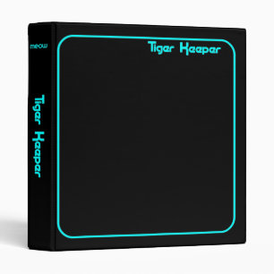 Corey Tiger 80s Style Tiger Keeper Black & Teal Binder