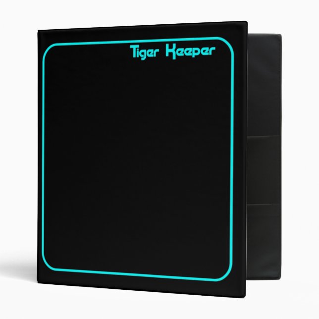 Corey Tiger 80s Style Tiger Keeper Black & Teal Binder (Front/Inside)