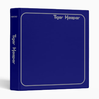 Corey Tiger 80s Style Tiger Keeper Blue & White Binder