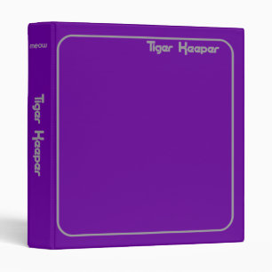 Corey Tiger 80s Style Tiger Keeper Purple & White Binder