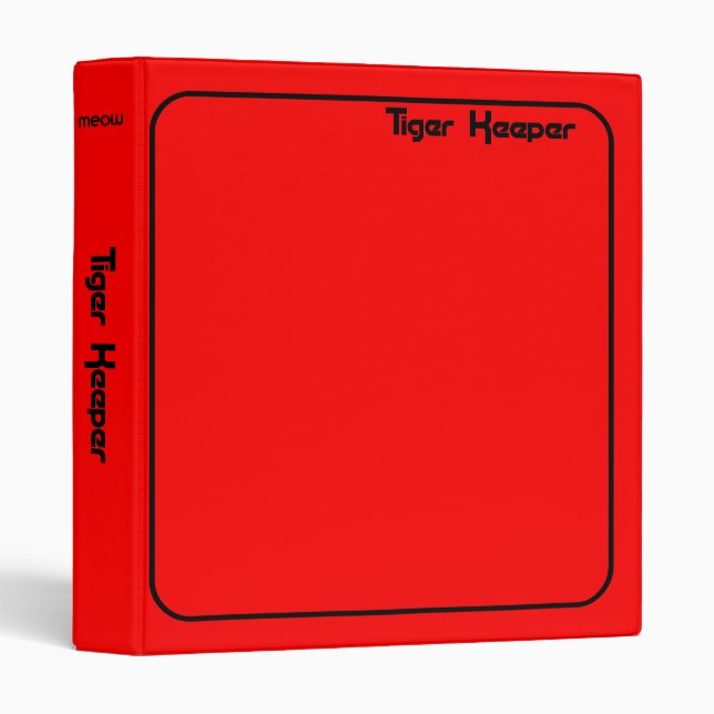 Corey Tiger 80s Style Tiger Keeper Red & Black Binder (Front/Spine)