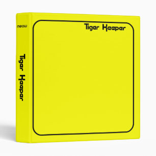 Corey Tiger 80s Style Tiger Keeper Yellow & Black Binder