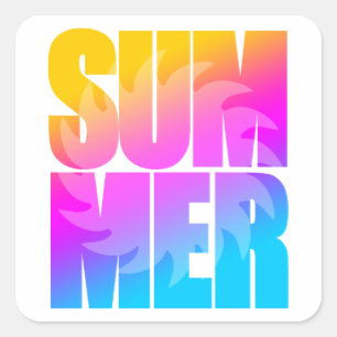 Corey Tiger 80s Summer Sun Square Sticker