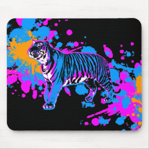 Corey Tiger 80s Tiger Paint Splatter Mousepad