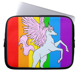 Corey Tiger 80s Unicorn Rainbow Laptop Sleeve