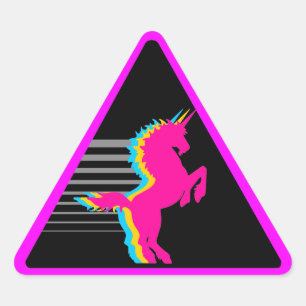 Corey Tiger 80s Unicorn Triangle Sticker