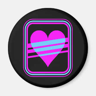 Corey Tiger 80s Vintage Heart & Stripes Magnet