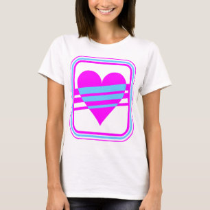 Corey Tiger 80s Vintage Heart & Stripes T-Shirt