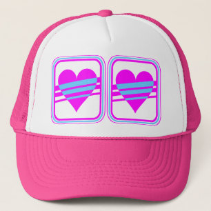 Corey Tiger 80s Vintage Heart & Stripes Trucker Hat